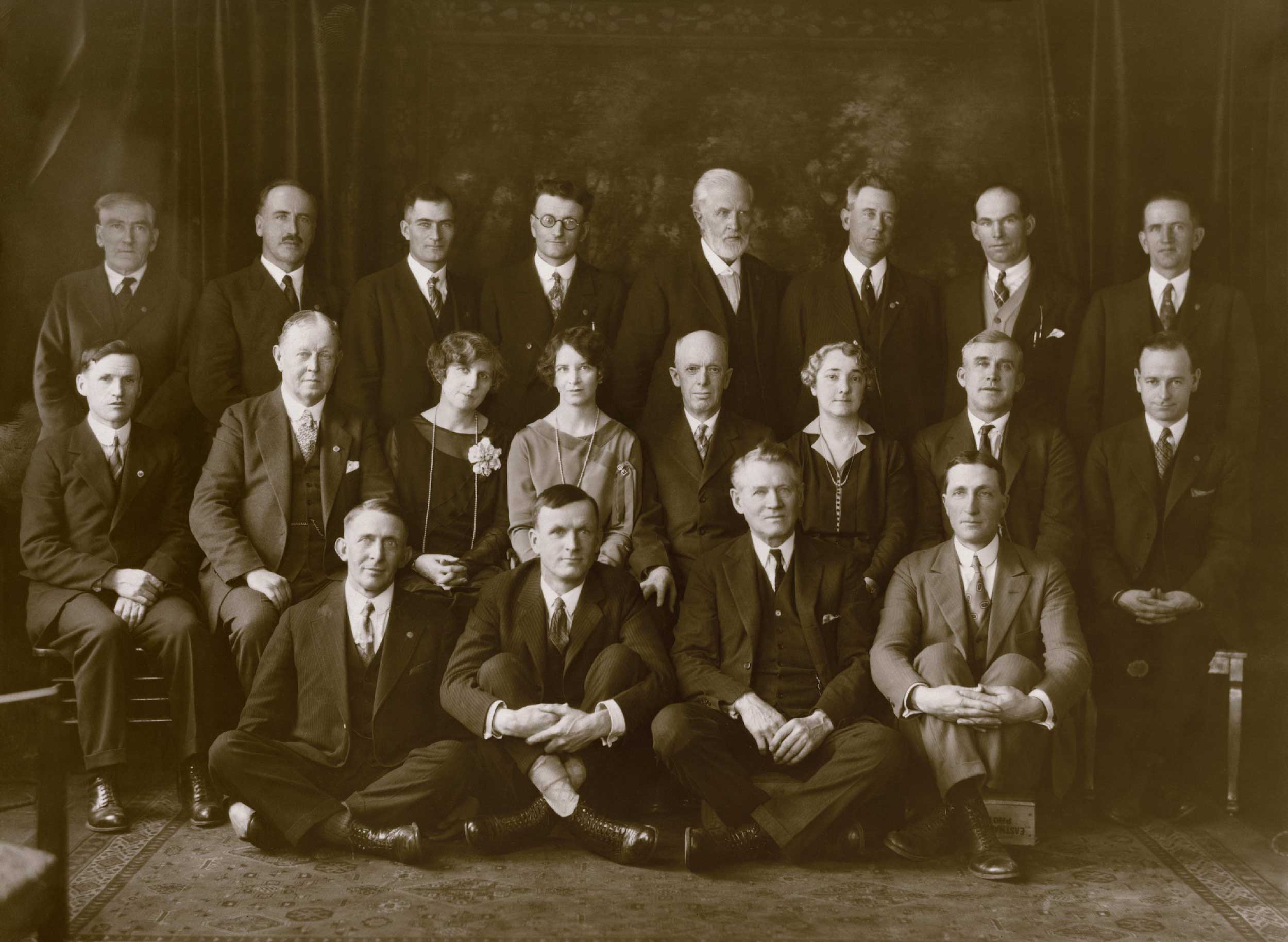  Black and white photograph of group of people